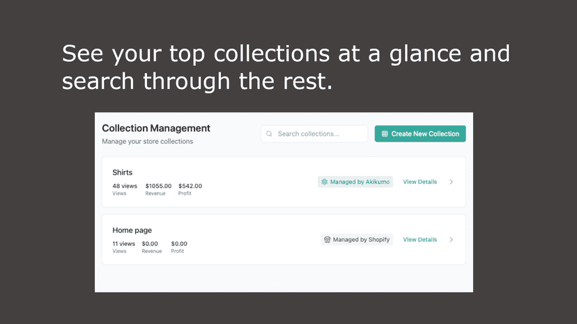 View and search for your collections