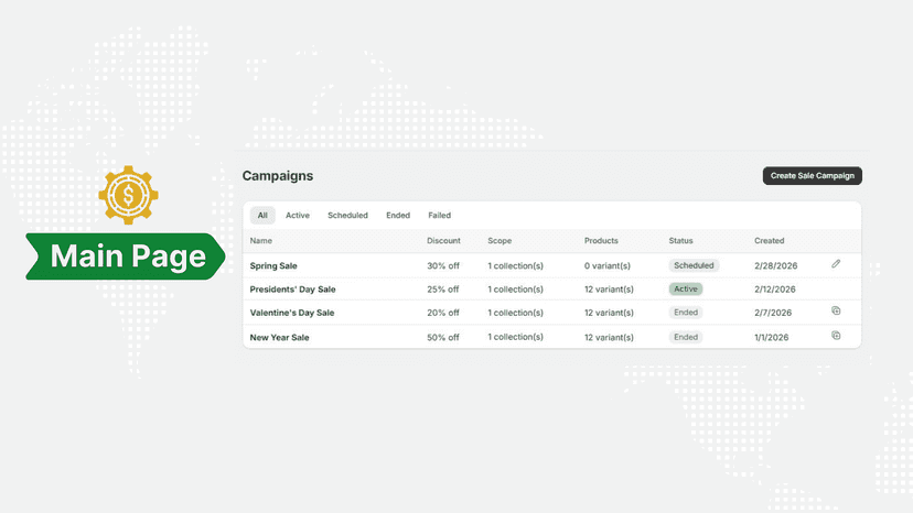 App main page