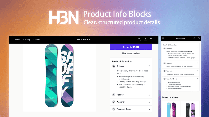 Clear, structured product details