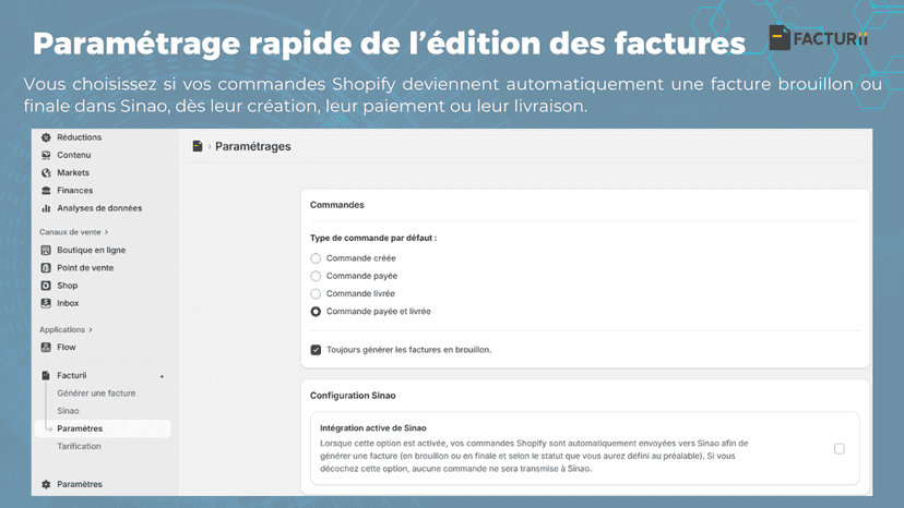Paramètrage simple et rapide