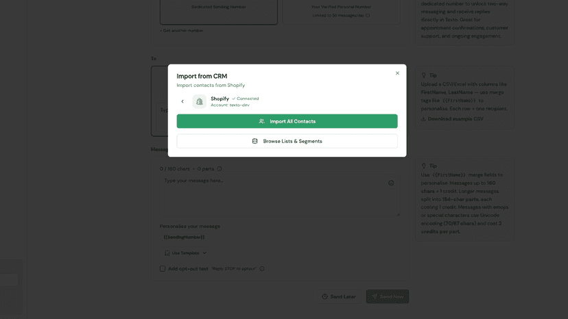 Import your contacts or lists
