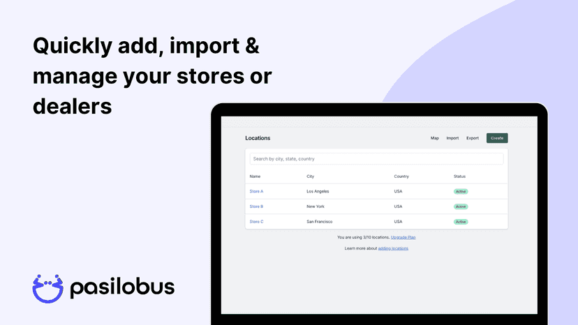 pasilbous store locator map