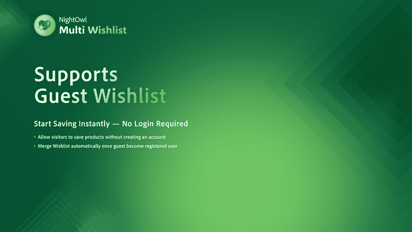 NightOwl Guest Wishlist Shopify App by MageDelight