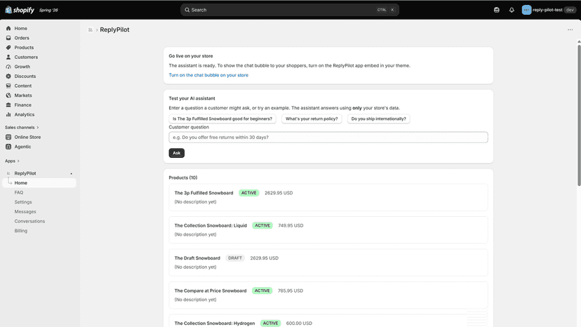 Learns your store on install — go live in minutes
