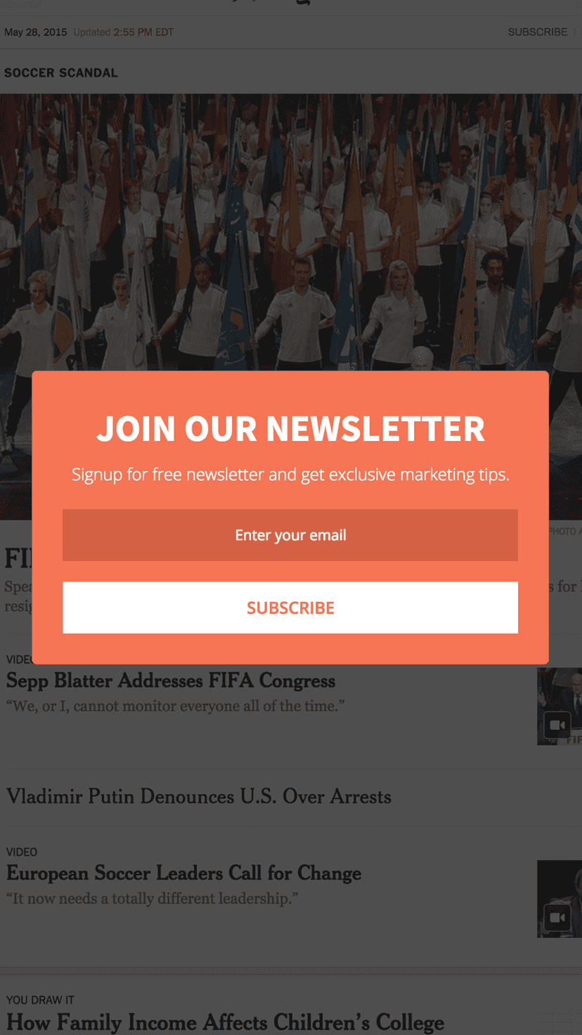 Mobile Popup