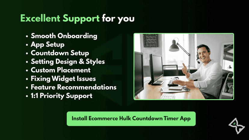 Dedicated Support from Ecommerce Hulk Countdown Timer