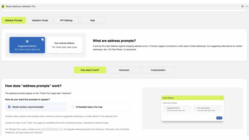 Address validator pro main screen