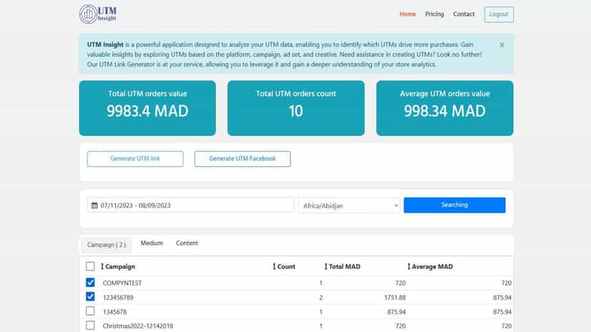 UTM for ios tracking orders