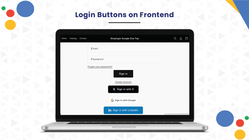 Login Buttons on Frontend