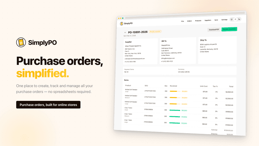 SimplyPO - Purchase orders