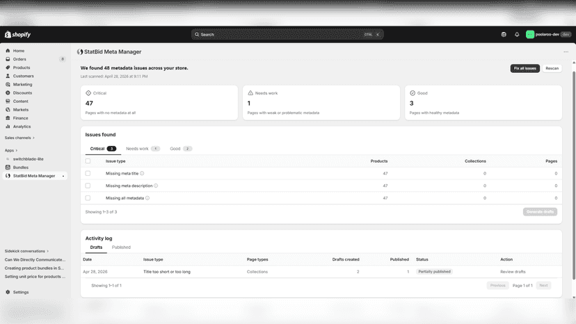 Main Page of App
