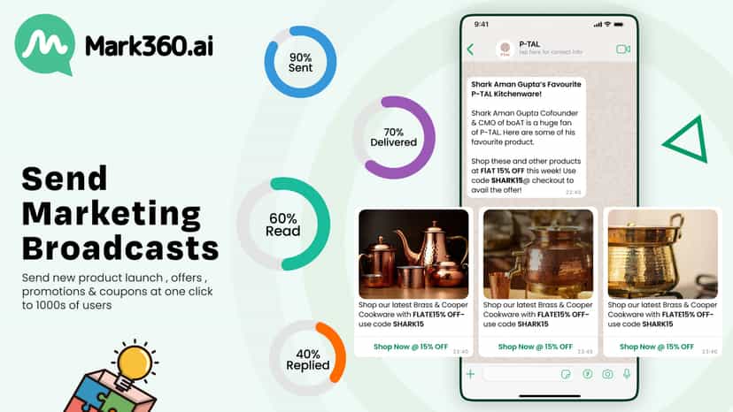 Schedule and send offers, updates, and alerts via WhatsApp.