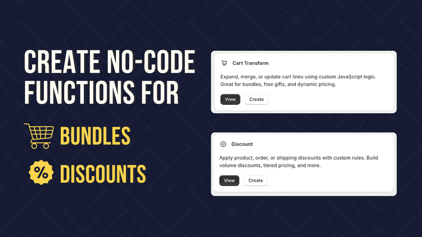 Create no-code functions for bundles and discounts