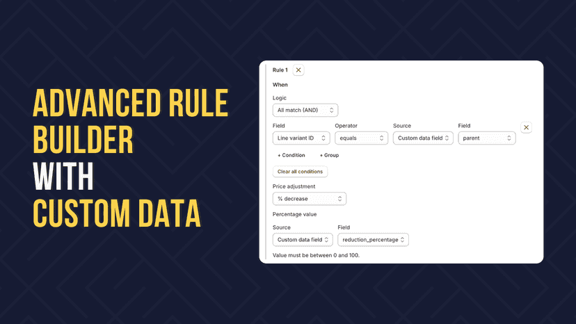 Advanced rule builder with custom data
