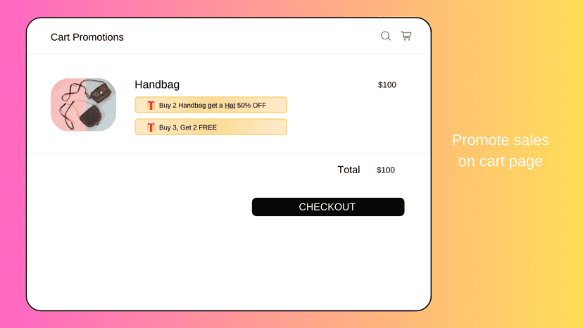 Promote sales on cart page