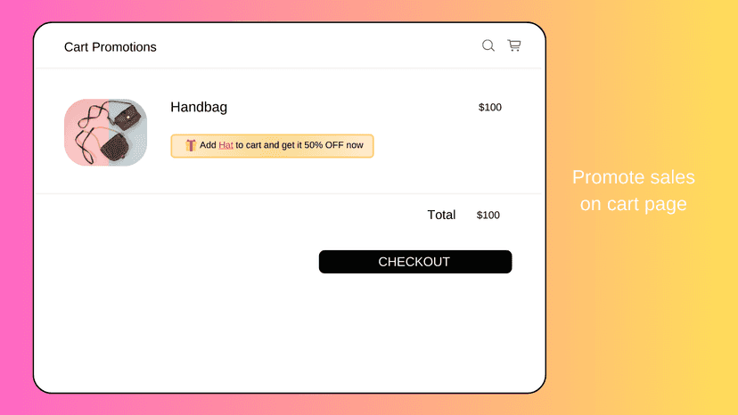Promote sales on cart page