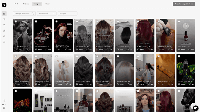 Social media import feature