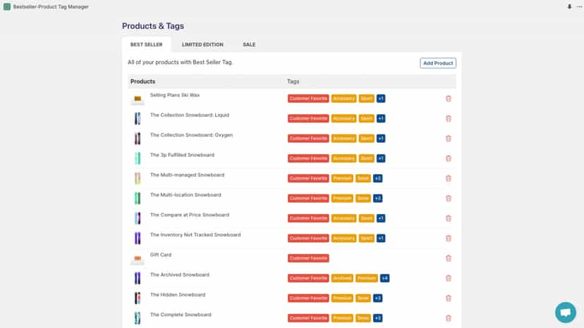 Product listing page - Smart Badge