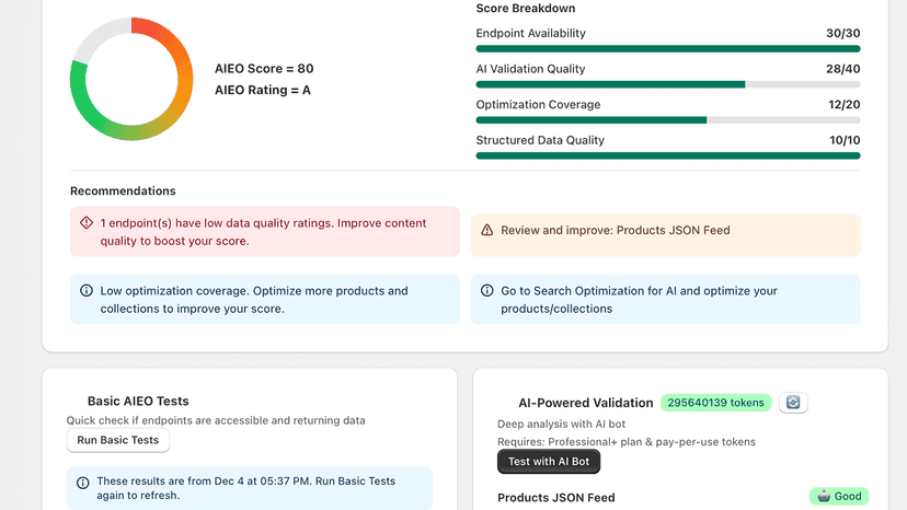 AI-powered store testing with validation & recommendations