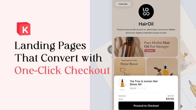 Landing pages that convert with one click checkout