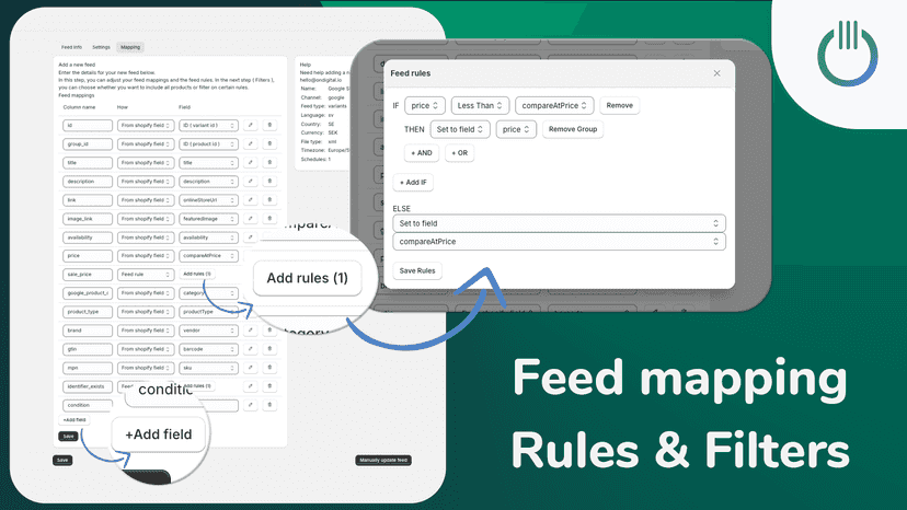 Feed mappings, rules and filters