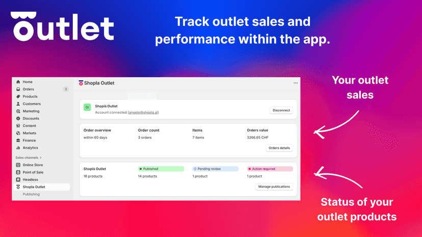 Track outlet sales and performance within the app.