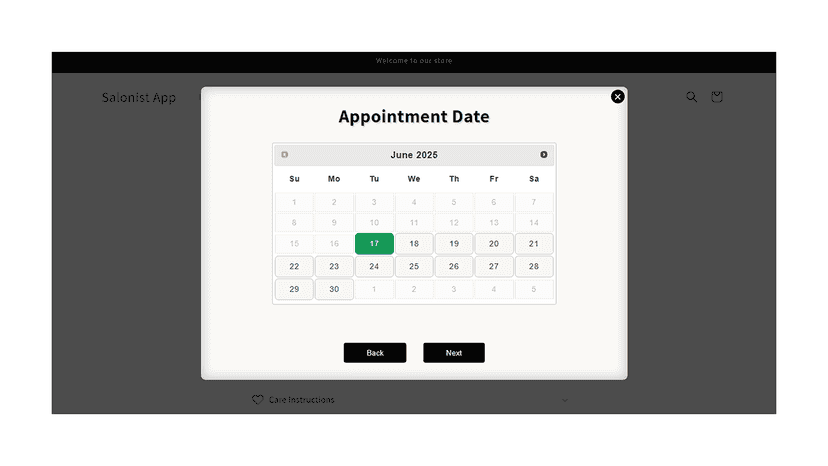 Choose the date of Booking