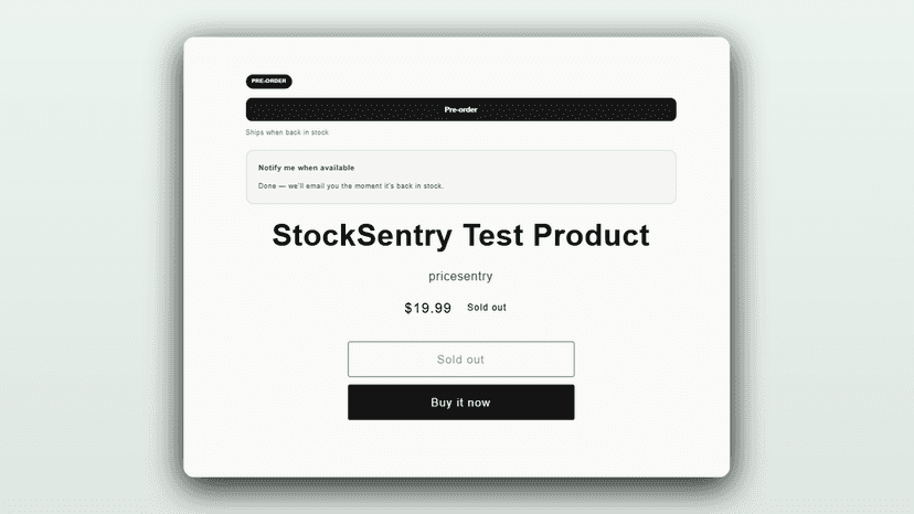 One click and the shopper joins the back-in-stock list