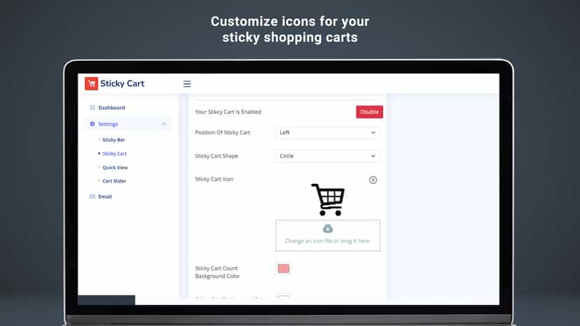 Sticky Cart UI settigs