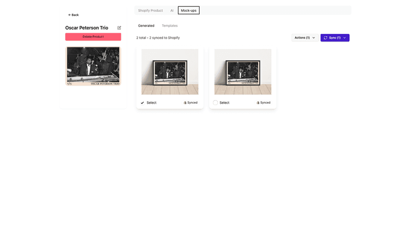 Screenshot of TakeFivv Mockup Generator