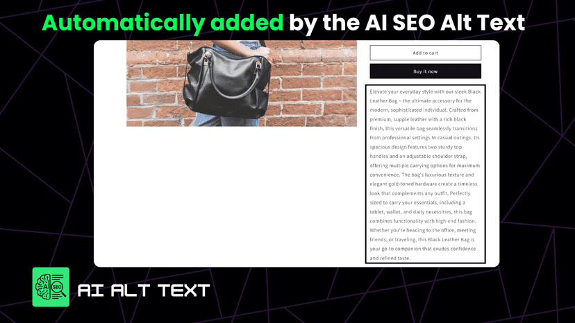 preview of product description generated