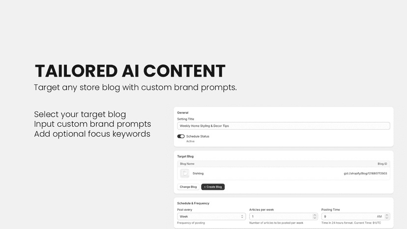App screen displaying customized AI prompt configuration field