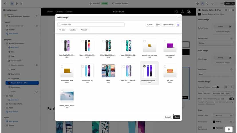 Select 'Before' image.
