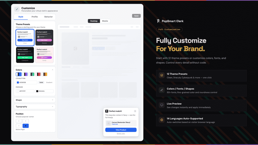 Fully Customize For Your Brand.