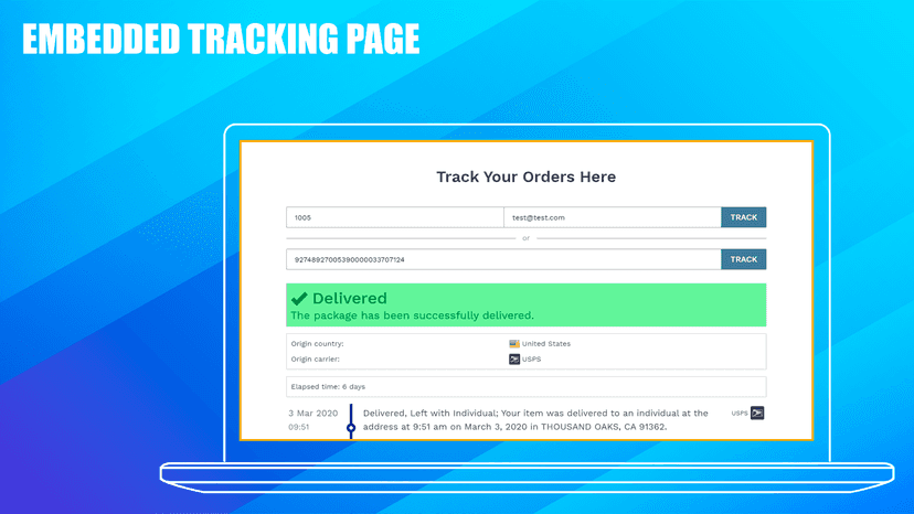 Embedded Tracking Page