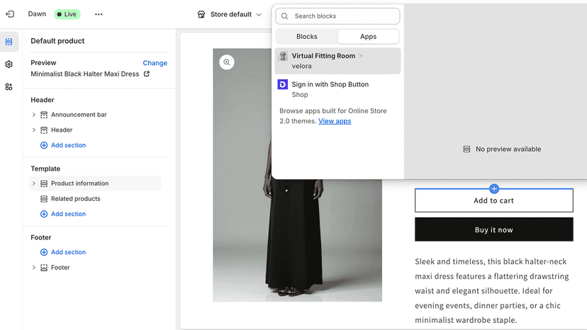 velora theme extension setup