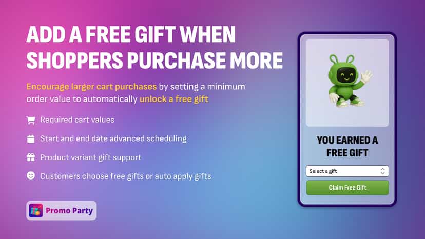 Product showing free gift with purchase promotion