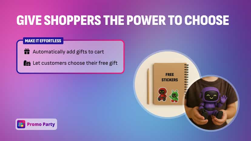 Flexibility to auto add free gift to cart or choose the gift