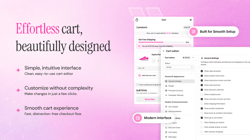 Free shipping inside cart drawer