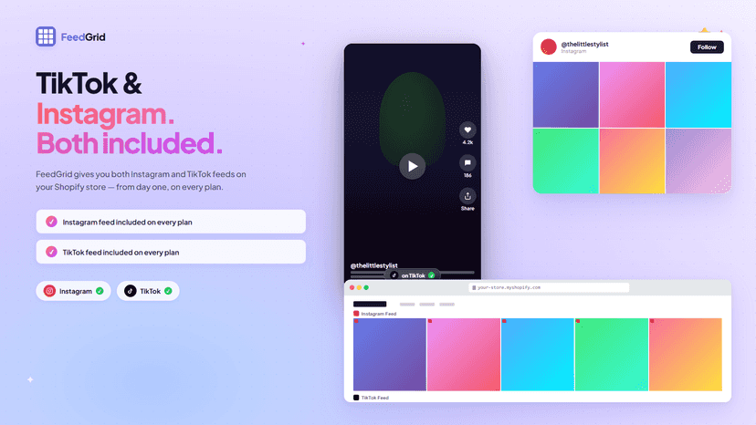 FeedGrid Tiktok Feed Shopify storefront