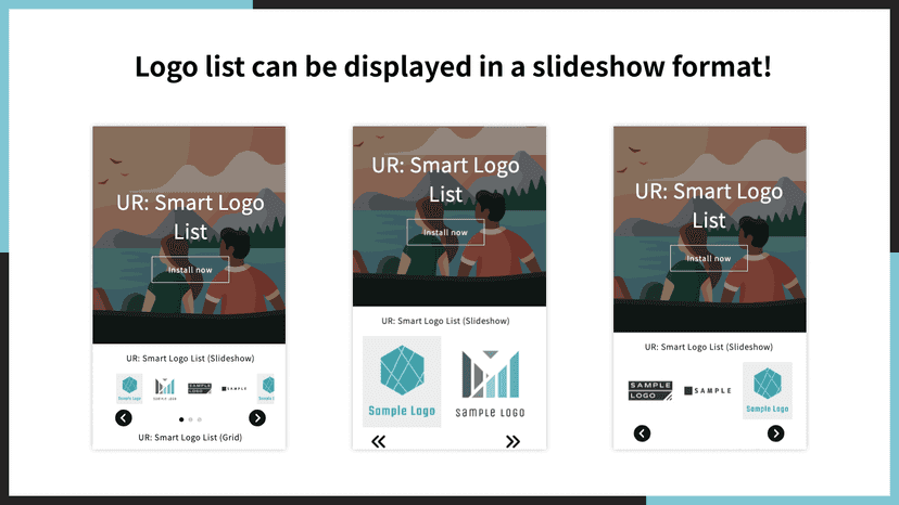 Logo list can be displayed in a slideshow format!