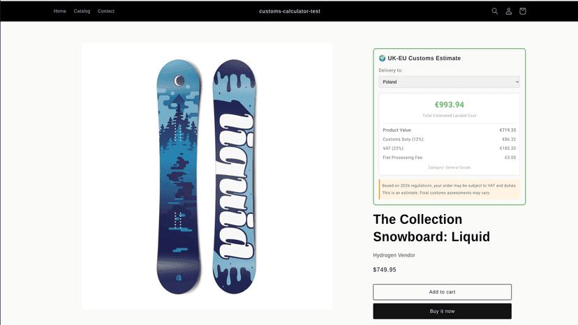 Total Estimated Landed Cost
