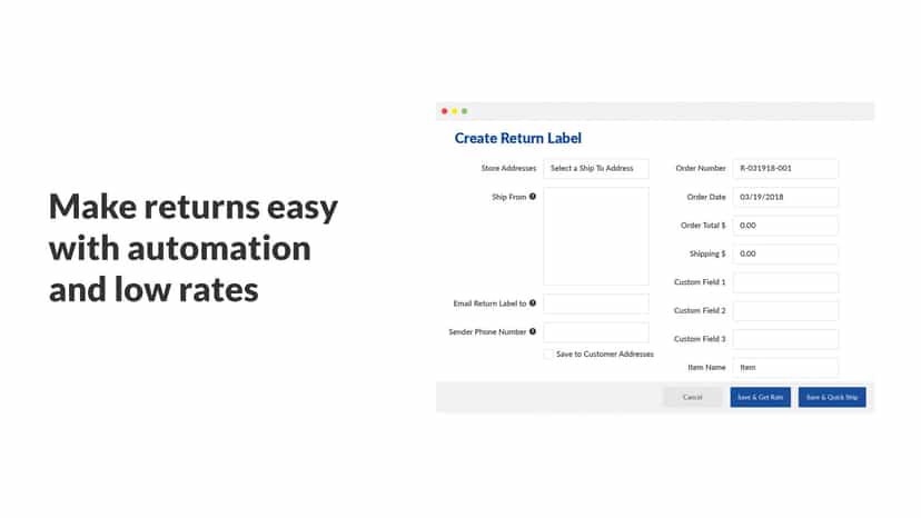 Make returns easy with automation and low rates