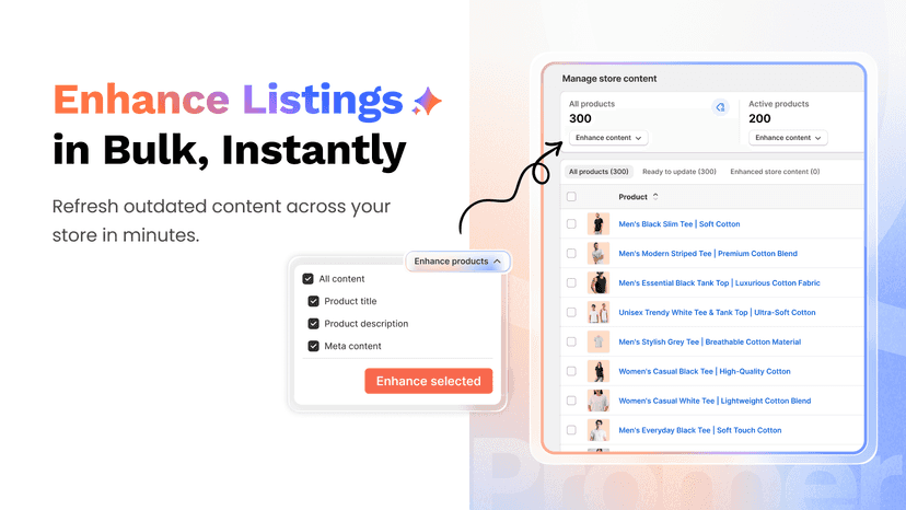 Enhance product listings in bulk with one-click AI updates