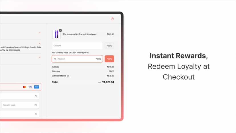 Instant Rewards, Redeem Loyalty at Checkout