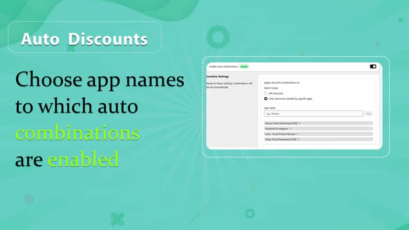 Enable auto combinable discounts from apps like Loox, IG, yotpo