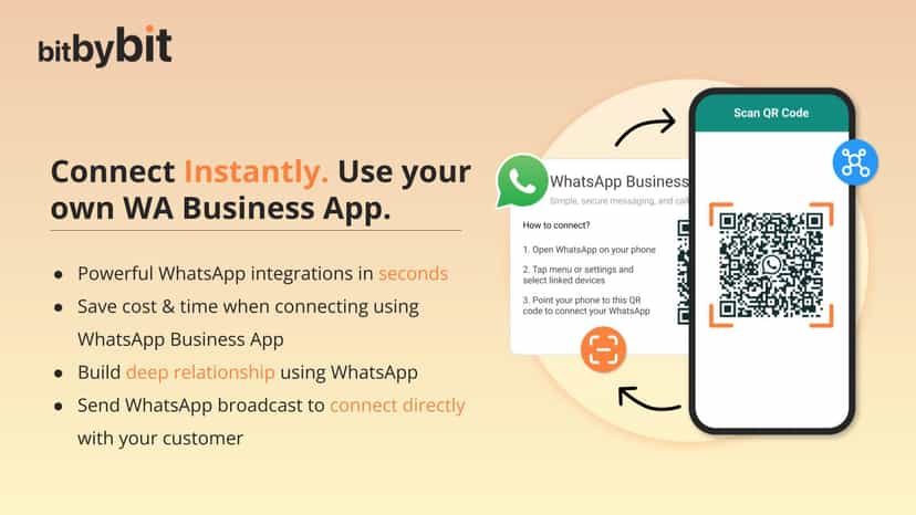 Connect Instantly.Use your own WA Business App