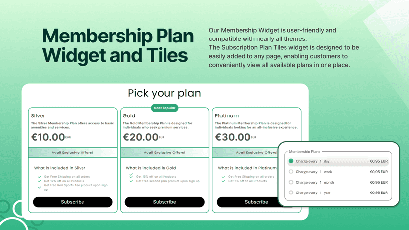 Plan widget and tiles