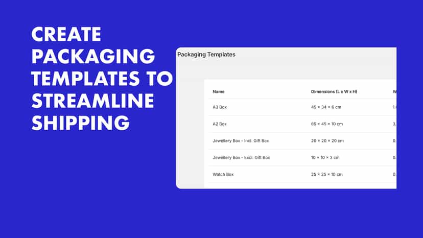 Create packaging templates FedEx International Connect App UK