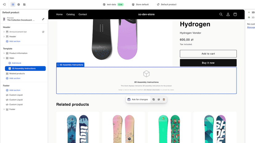 Update product template